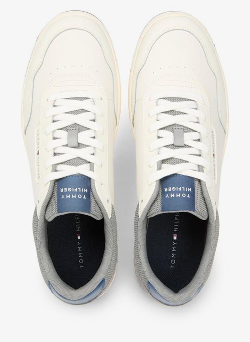 TOMMY HILFIGER Mixed Texture Basketball Trainers With Leather - Image 5